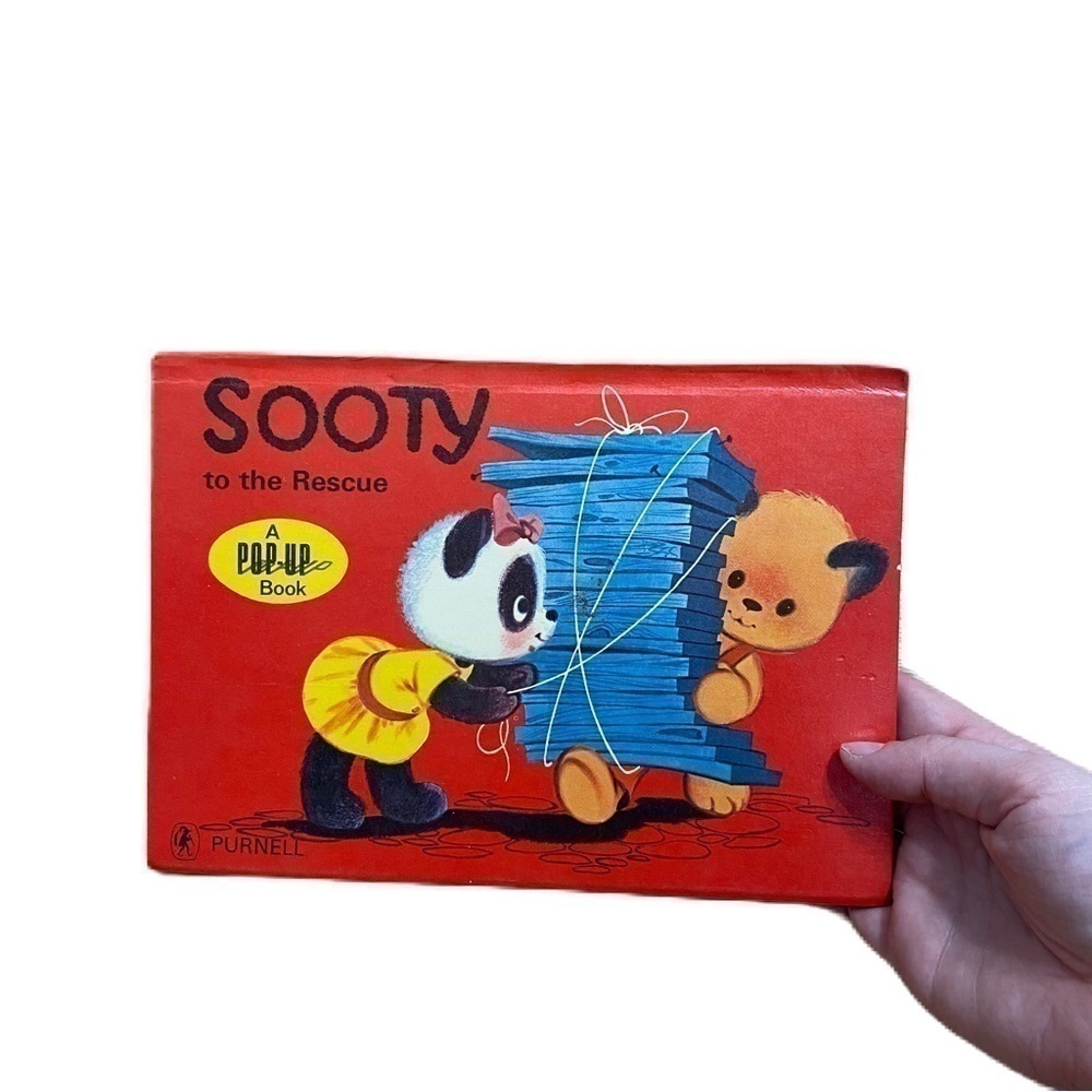 Vintage Sooty to the Rescue Pop Up Book Hardcover Purcell Kid’s Children’s Red